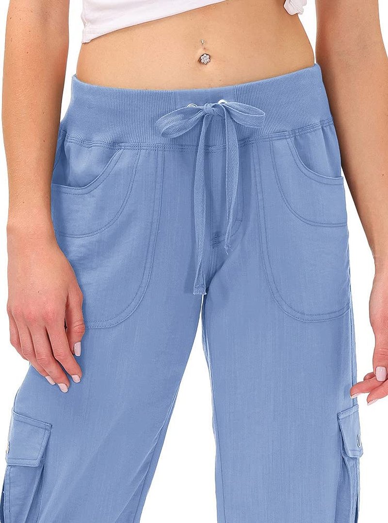 MoFiz Women's Hiking Cargo Shorts Quick Dry Lightweight Athletic Capri Pants for Camping Jogger with Pockets