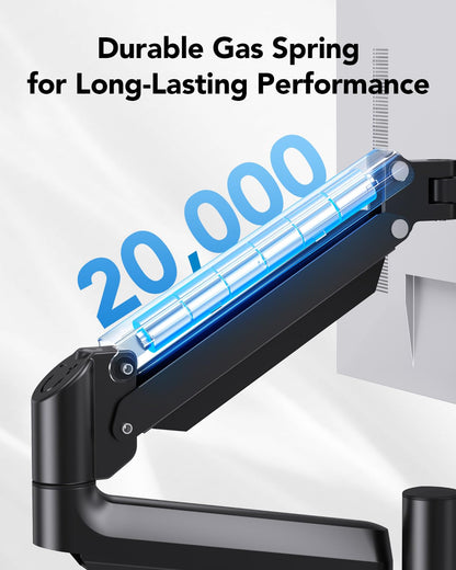 HUANUO Dual Monitor Mount up to 32 inches Screens, Taller Monitor Stand Hold 19.8lbs, Dual Monitor Arm Desk Mount Easy Adjustable with Tilt, Swivel, Rotation, VESA 75/100mm