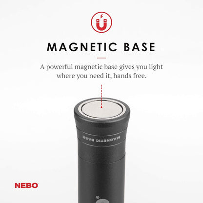 NEBO Magnetic NE6737 Big Larry 2 Pocket Work Light - Powerful LED Pen Inspection Flash Light, Black Torch