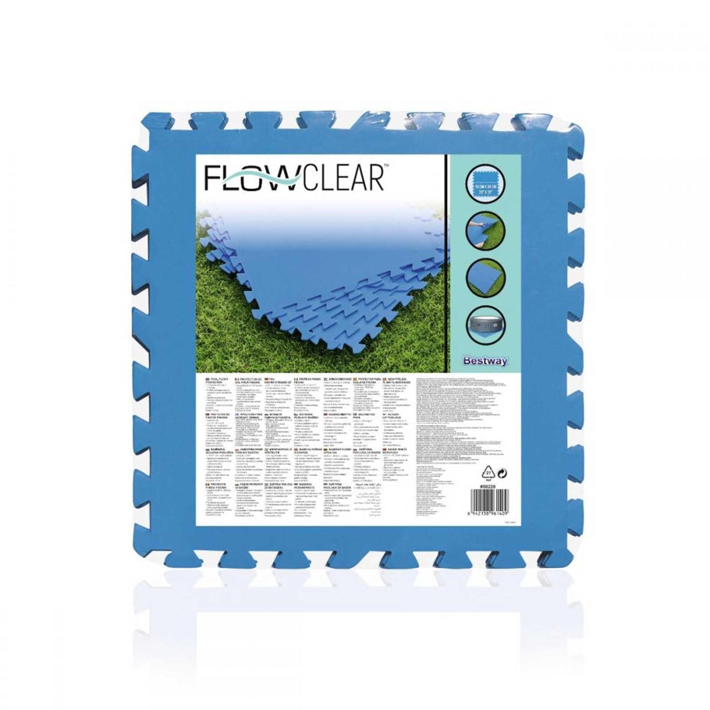 Bestway 58220-2 Pool Base Mat 50 x 50 cm, 9 Pieces