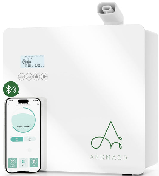 2025 Upgraded 3500 Sq.Ft Smart Scent Machine - HVAC System, Whole House Aroma & Hotel Collection Diffuser, Waterless Essential Oil Diffuser for Home, Office, 600ML Capacity, Cold Air Tech (White)
