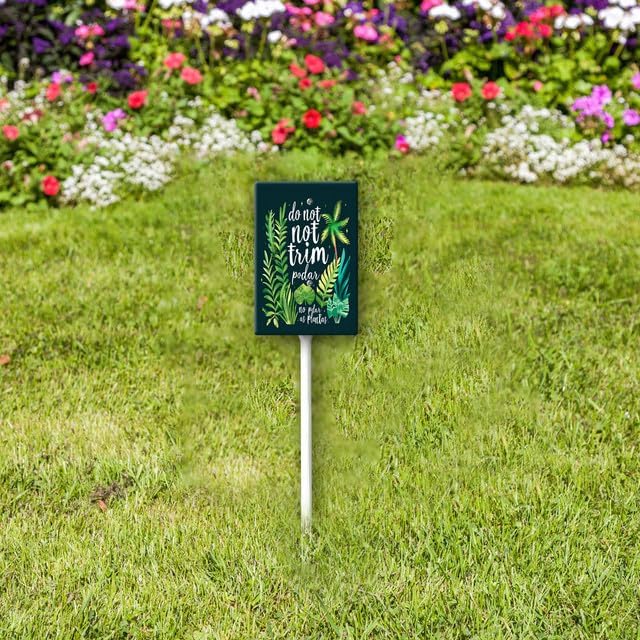 Uptell Do Not Trim No Podar As Plantas Yard Signs with Stakes Aluminum Sign for House/Front Door and Business Outdoor Decoration 8x12 Inch
