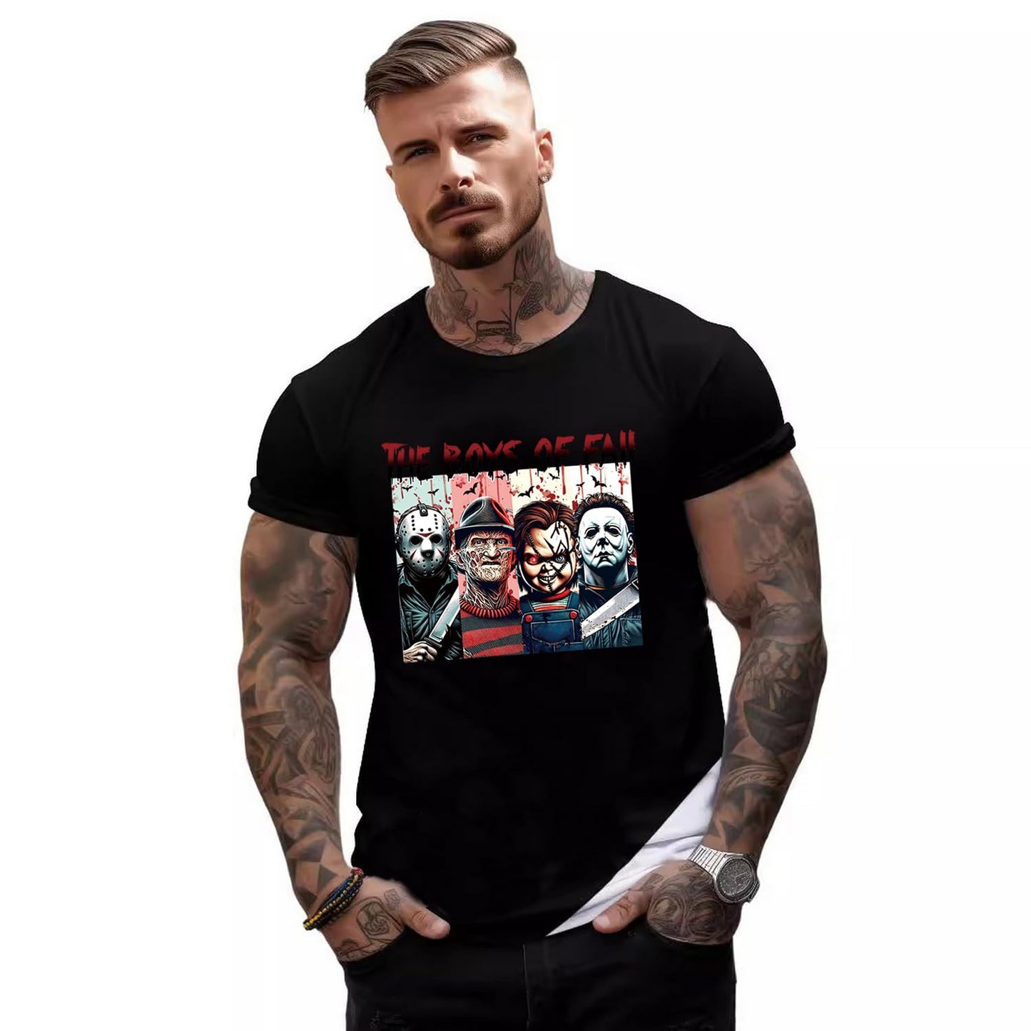 8 Sheets Halloween Iron on Transfers Patches for T-Shirt Iron on Decals Stickers Scary Movie Characters Design Heat Transfer Iron on Vinyl Appliques for Clothes Backpack DIY Craft Decor Supplies