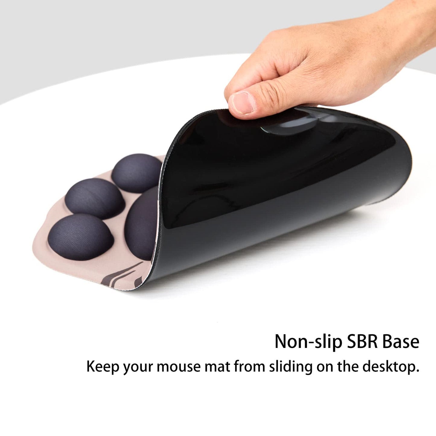 DOBAOJIA Mouse Pad Cat Paw, Ergonomic Mouse Pad, Mouse Mat with Wrist Support, Silicone Gel Mouse Pad, Cute Mouse Pad, Kawaii Mouse Pad, for Home/Office/Gaming, Mouse Mat Grey & Black