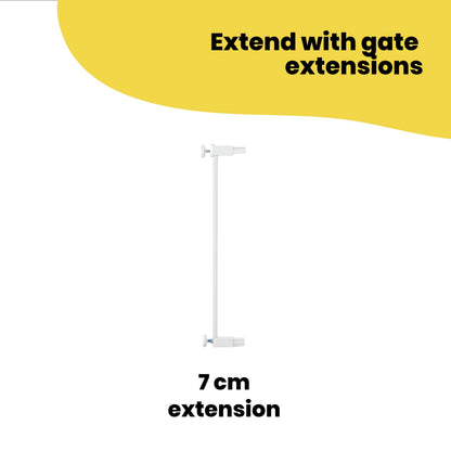 Safety 1st Easy Close Extra Tall Metal Gate, Baby Stair Gate Pressure Fit, 73-80cm (max. 94cm), Extra Tall Gate (91cm), Easy-Closing Baby Safety Gate, No-Screw Installation (No Drilling), White