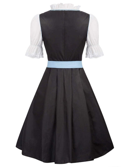 JASAMBAC Women's German Dirndl Dress for Halloween Beer Costumes Size M Color Black