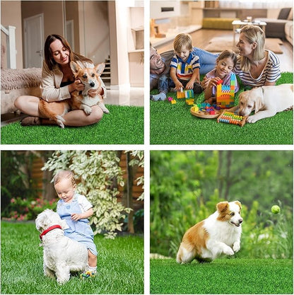 STARROAD-TIM 80 * 130 CM Fake Grass Pee for Dogs Artificial Grass Rug Pad for Puppy Potty Washable Grass Mat for Pet Training with Drainage Hole and Easy to Clean