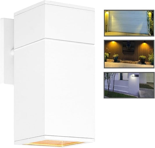 Outdoor Sconce, Exterior Light Fixture - ETL Listed, Aluminum Anti-Rust Waterproof Wall Mount Rectangular Design – 1-Direction Up or Down Wall Lantern Light Fixture for Porch, Garage or Patio