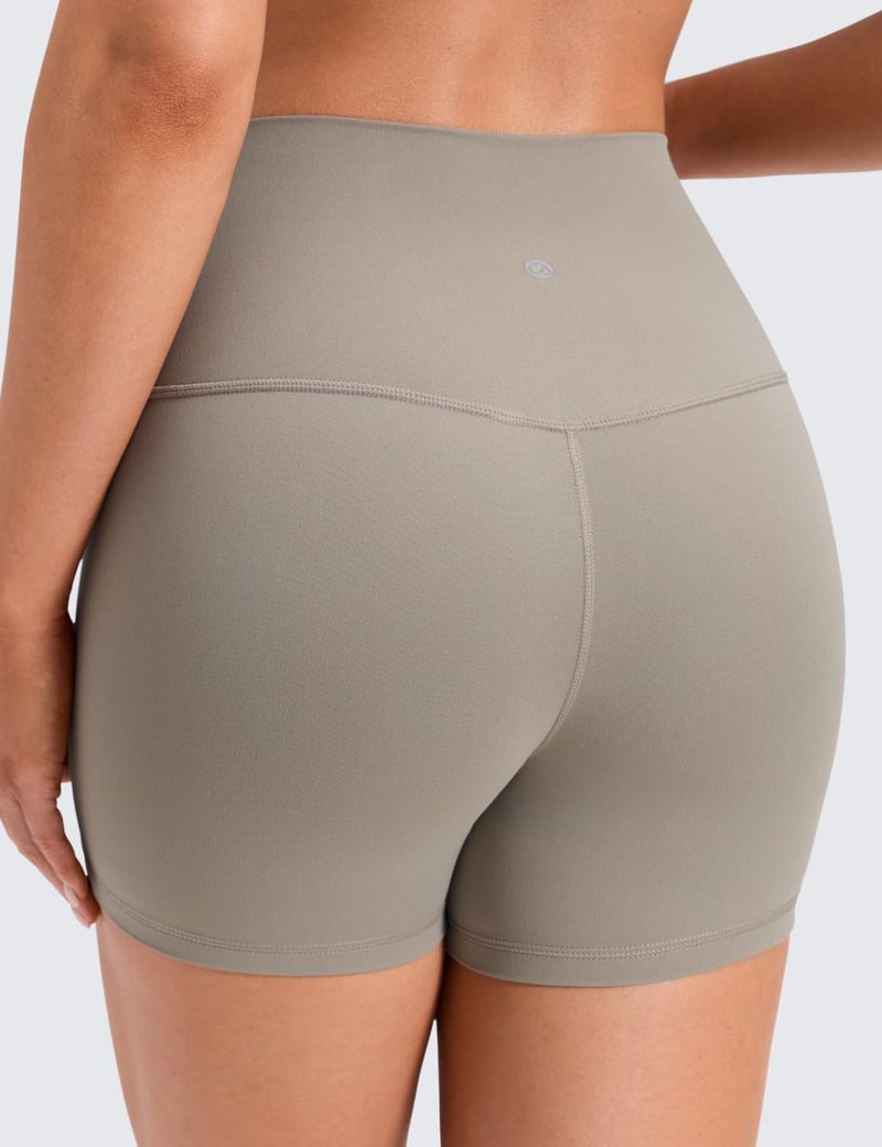 CRZ YOGA Butterluxe Biker Shorts 4'' - High Waisted Booty Workout Volleyball Yoga Womens Spandex Warm Ash Grey Large