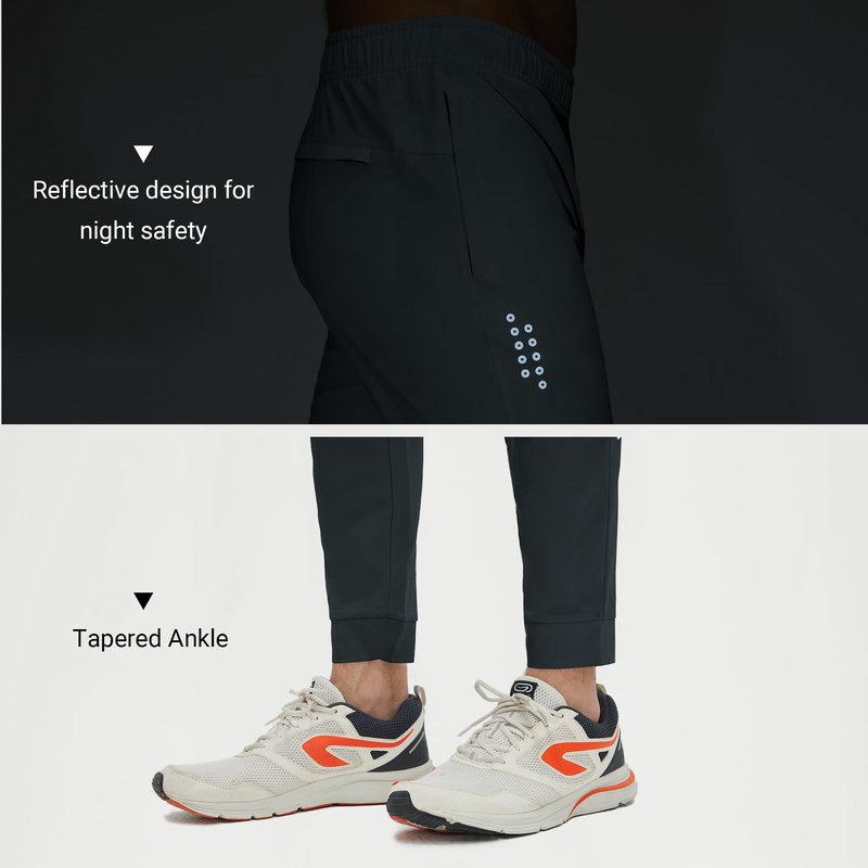 M MAELREG Joggers for Men with Zipper Pockets Sweatpants Stretch Running Workout Gym Jogging Golf Joggers Pants Men Dark Grey