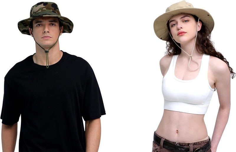 Sun Hats for Men Women Bucket Hat UPF 50+ Boonie Hat Foldable UV Protection Hiking Beach Fishing Summer Safari(1pack-Green Camo)