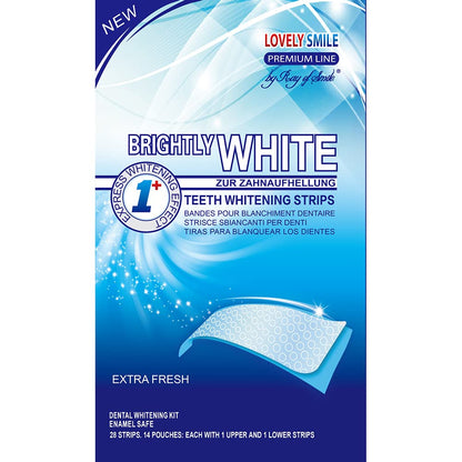 Lovely Smile | 28 White-Strips Teeth whitening Strips - Advanced NO-Slip Technology - Professional Teeth Whitening Kit - Premium Line by Ray of Smile®