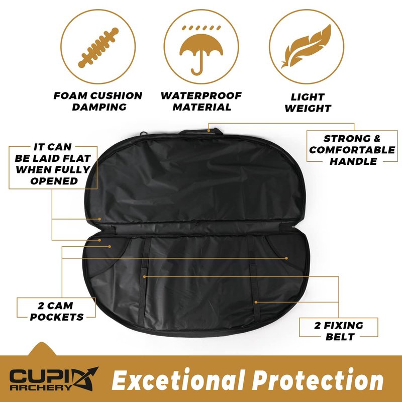 LWANO Compound Bow Case Soft Light-Weight Bow Bag with Arrow Pocket and Backpack Straps