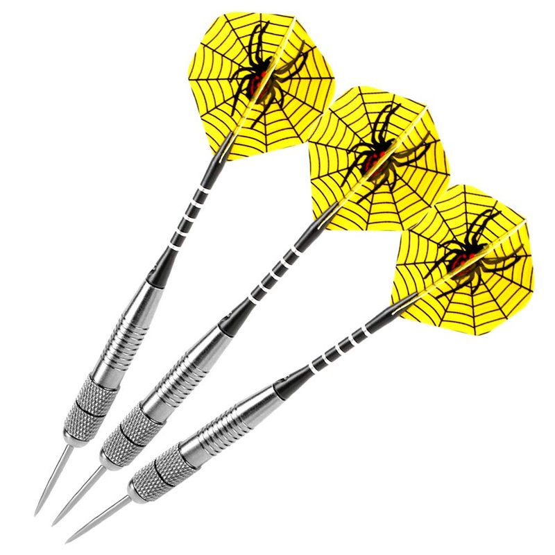 Accmor Steel Tip Darts Set, 26G Professional Darts, Metal Tip Darts with Aluminum Shafts, Copper Tungsten Barrels, Steel Tip Darts with Case,Black