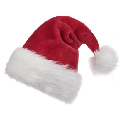 B-Land Unisex-Adult's Santa Hat, Christmas Hats for Adults Women Men Extra Thicken Xmas Holiday Hat with Comfort Liner Red 1 PC