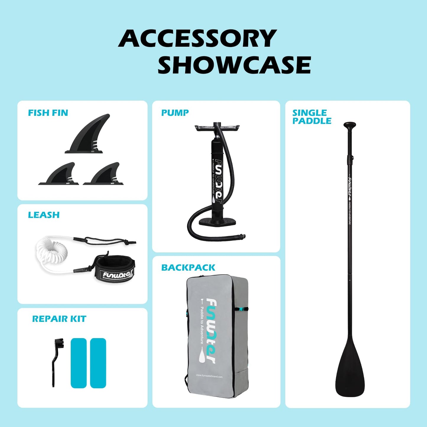 FunWater SUP Inflatable Stand Up Paddle Board 10'6×33"×6" Ultra-Light Inflatable Paddleboard with ISUP Accessories,Fins,Adjustable Paddle, Pump,Backpack, Leash