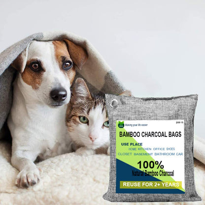 Charcoal Bags, Bamboo Bag 4 pack, 4x200g Air Purifier And deodorize, Charcoal Air Purifying Bags