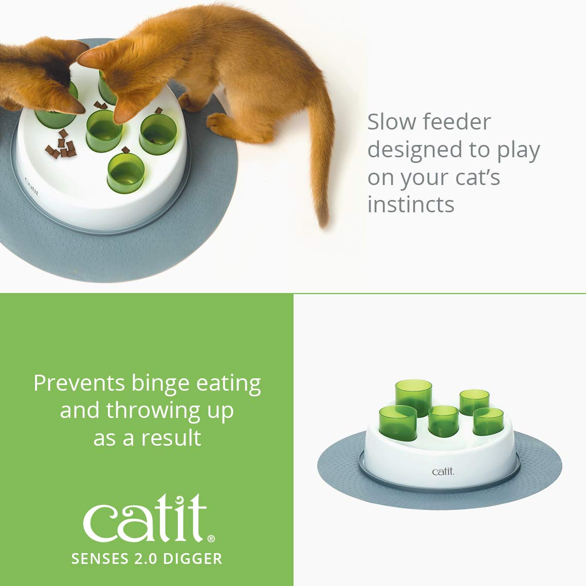 Catit Senses 2.0 Digger Interactive Slow Feeder - Turn Mealtime into Play Time