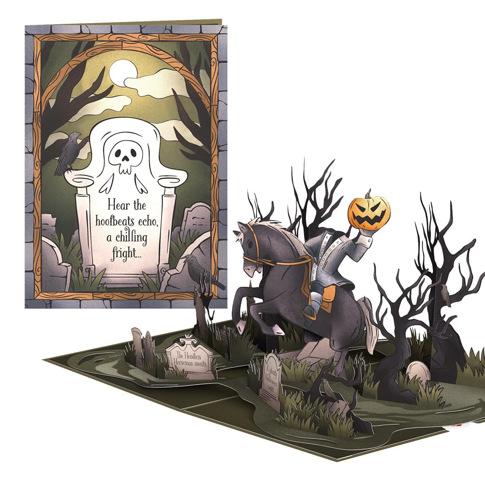 Lovepop Halloween Pop-Up Card for Her and Him - 3D Greeting Cards for Boys, Girls, Men, Women - Headless Horseman - 5" x 7" Card - Blank Notecard and Envelope Included