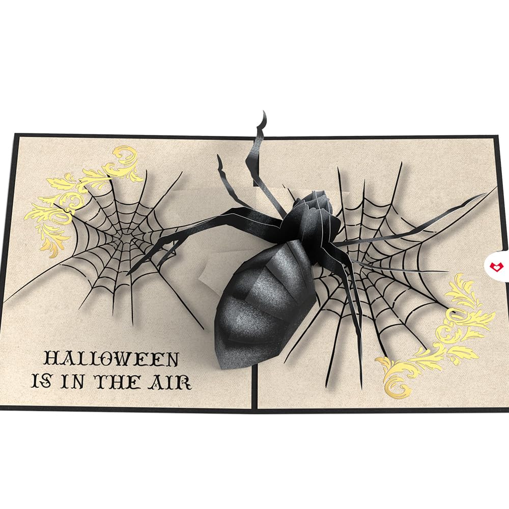 Lovepop Holidays Pop-Up Card for Her and Him - 3D Halloween Greeting Cards for Boys, Girls, Men, Women - Spider 5" x 7" Beware - Blank Note Card & Envelope Included