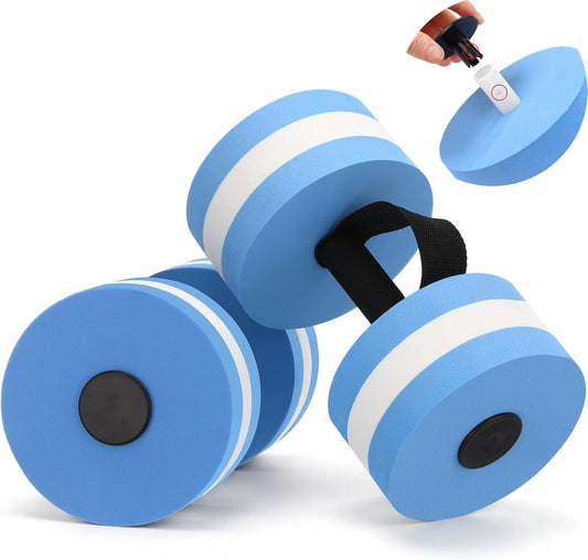 Water Dumbbells for Pool Exercise | EVA Foam Resistance Weights with Handle for Aqua Therapy & Fitness