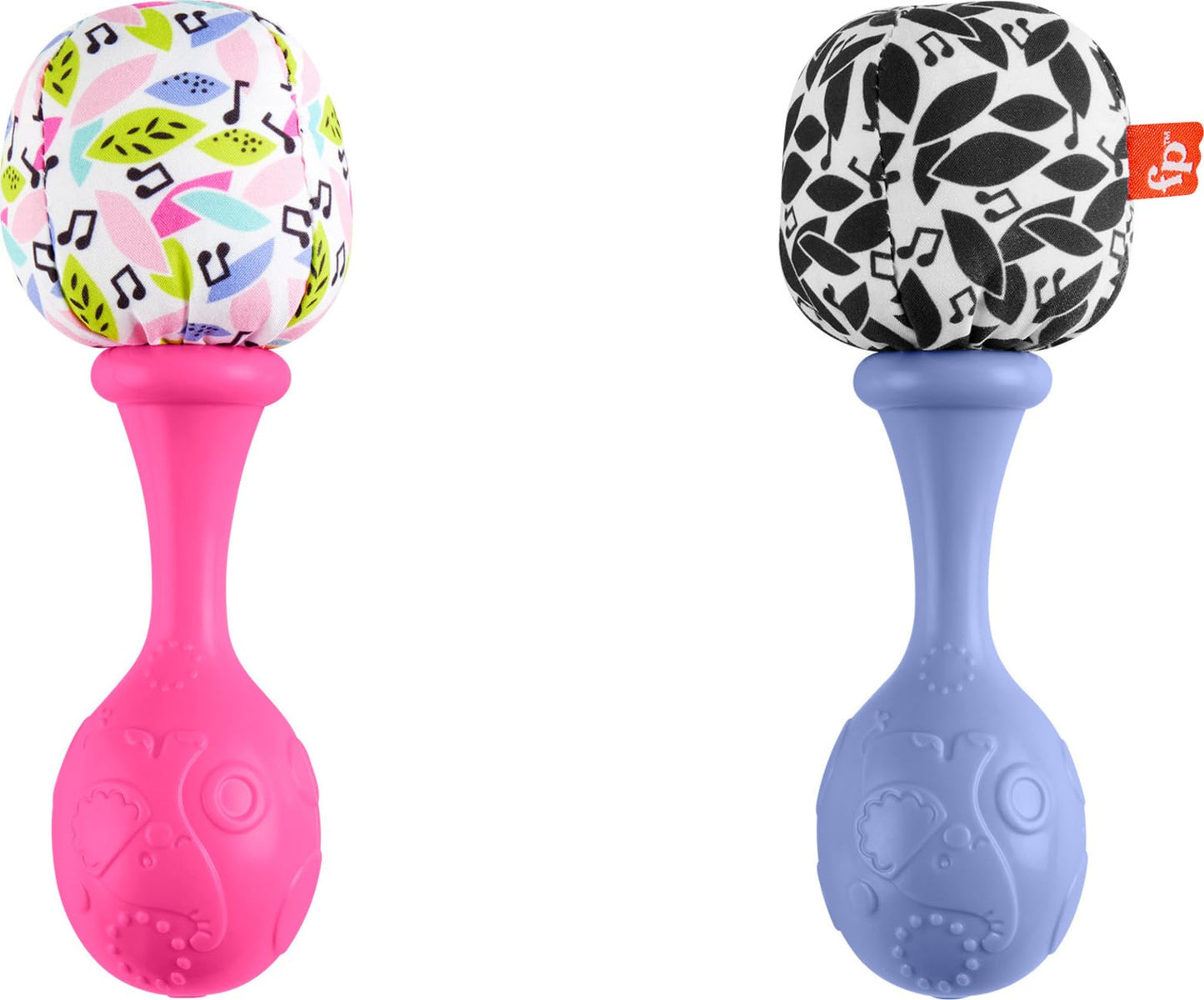Fisher-Price Newborn Toys Rattle ‘n Rock Maracas, 2 Soft Musical Instruments for Developmental Play Babies Ages 3+ Months, Pink & Purple