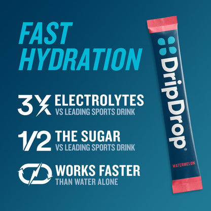 DripDrop Hydration - Bold Variety Pack - Electrolyte Drink Mix Single Serve Hydration Powder Packets - Watermelon, Berry, Lemon, Orange | Non-GMO, Gluten Free, Vegan | 16 Sticks