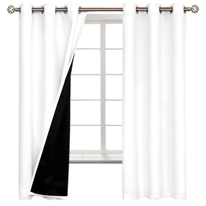 BGment White Blackout Curtains 63 Inch Long - Black Out Curtains for Bedroom Thermal Insulated Grommet Total Room Darkening Window Drapes for Summer Heat Blocking, 2 Panels, 42 x 63 Inch