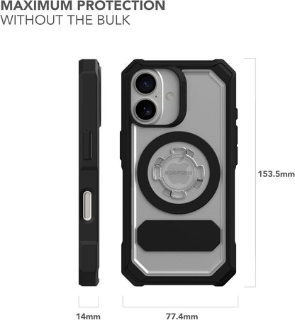 Rokform Rugged Case Compatible with iPhone 16 Pro Max, Magnetic Cover (Black)