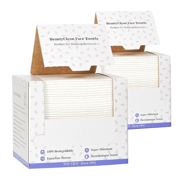 2 Pack Disposable Face Towel, Biodegradable Ultra Soft Face Towelettes