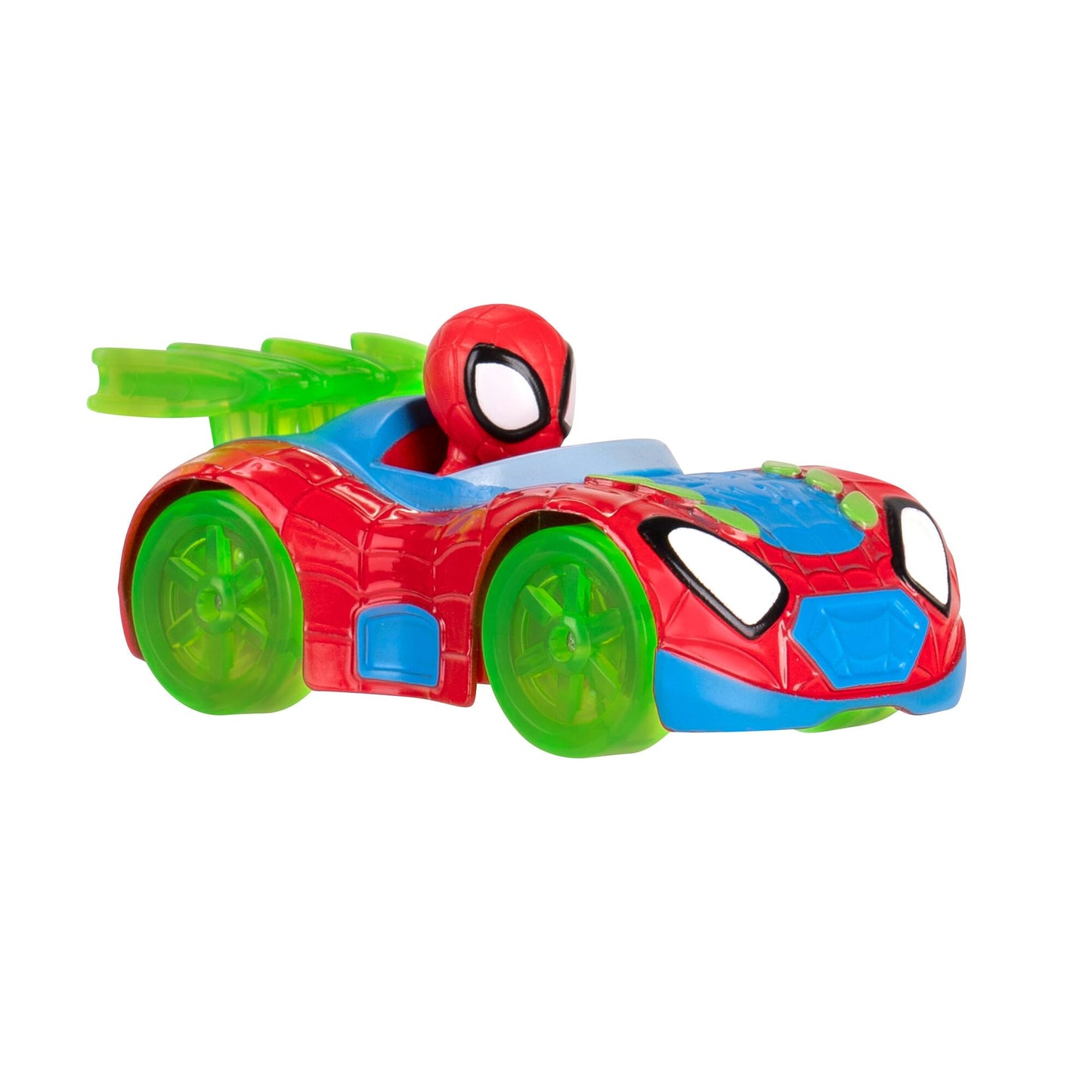 Marvel Spidey and His Amazing Friends Spidey’s Mega Jump HQ Track - 39-Inch Dual Race Track with Elevator, Control Center, Web Tunnels and Two Exclusive Amazing Metals Vehicles