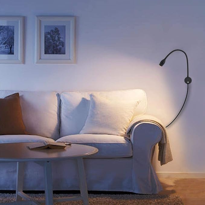 Adust Bedside Reading Light for Bed, Bed Wall Mounted Reading Light, 3W LED Touch Dimmable Brightness Minimalist Wall Headboard Reading Lamp, 3 Colour Temperature, 3000k, 4000k, 6000k