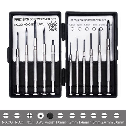 11 Pcs Mini Screwdriver Set - Flathead & Phillips Screwdriver Kit for Glasses, Watch, Phone, Toys & Computer Repair