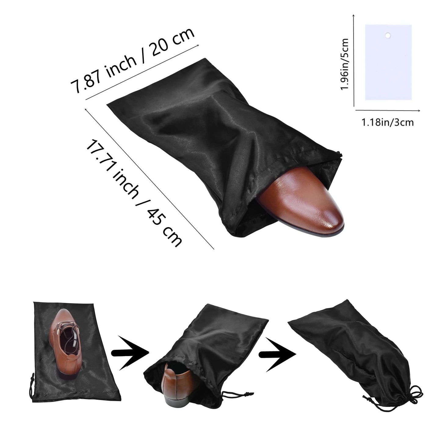 GONGKANGYUAN 4 Pack Shoe Bags for Travel Satin Fabric Shoe Bag with Drawstring for Men Women Travel Protecting Storing Shoes