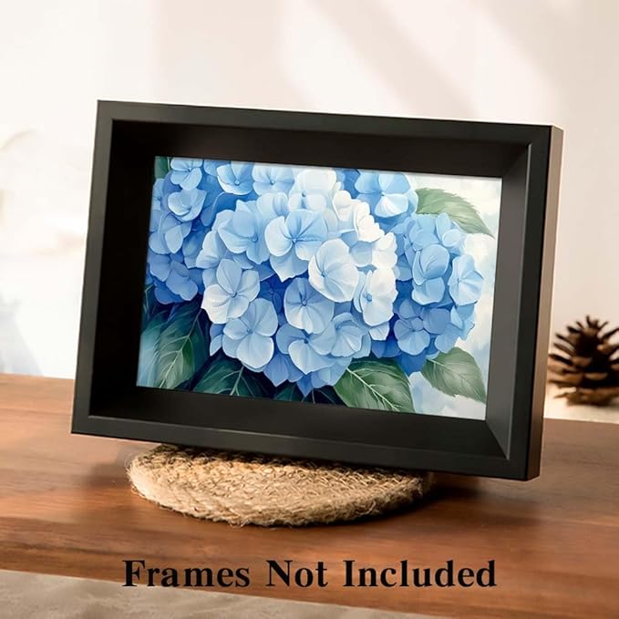 Yesad Blue Hydrangea Pictures, Floral Wall Art Flower Canvas Wall Art Botanical Prints Posters Rustic Wall Décor for Living Room Bedroom Kitchen Farmhouse Wall Décor (Unframed,30”x20”,Hydrangea1)