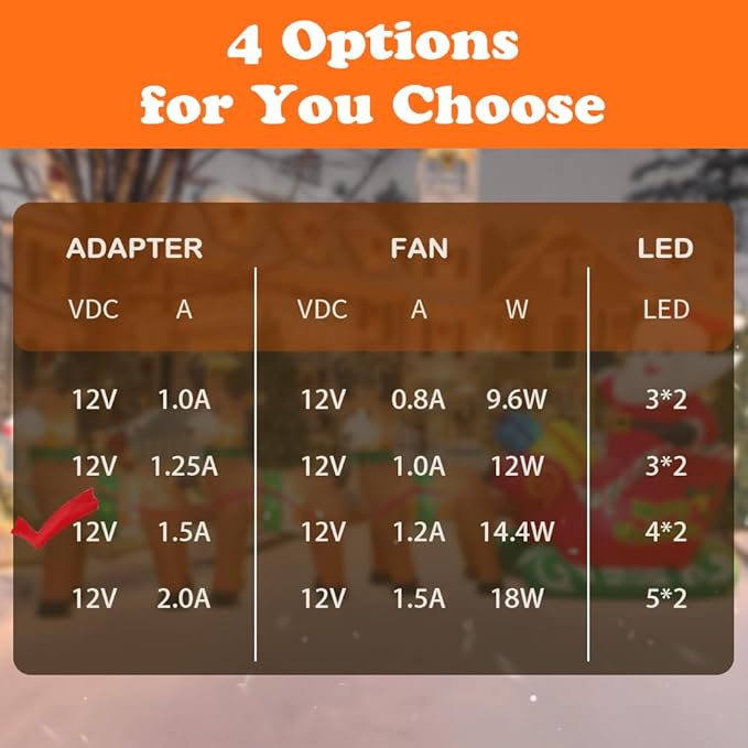 Inflatable Fan Replacement 12V 1.2A, Mini Air Blower Fan with 12V 1.5A Adapter and 3 LED Bulbs for Halloween Christmas Inflatable Outdoor Yard Decorations