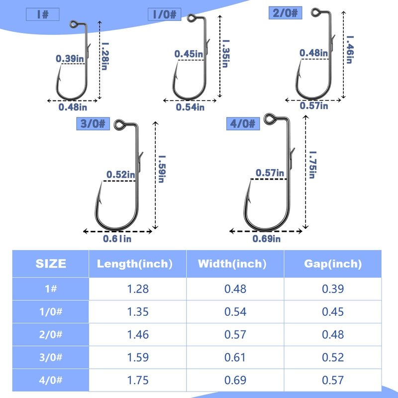 Natufish 50-Pac Swimbait Hooks 90-Degree Jig Hooks with Wire Keeper for Freshwater & Saltwater Fishing, Bass Trout Fly Tying, Durable Jig Mold Making Supplies