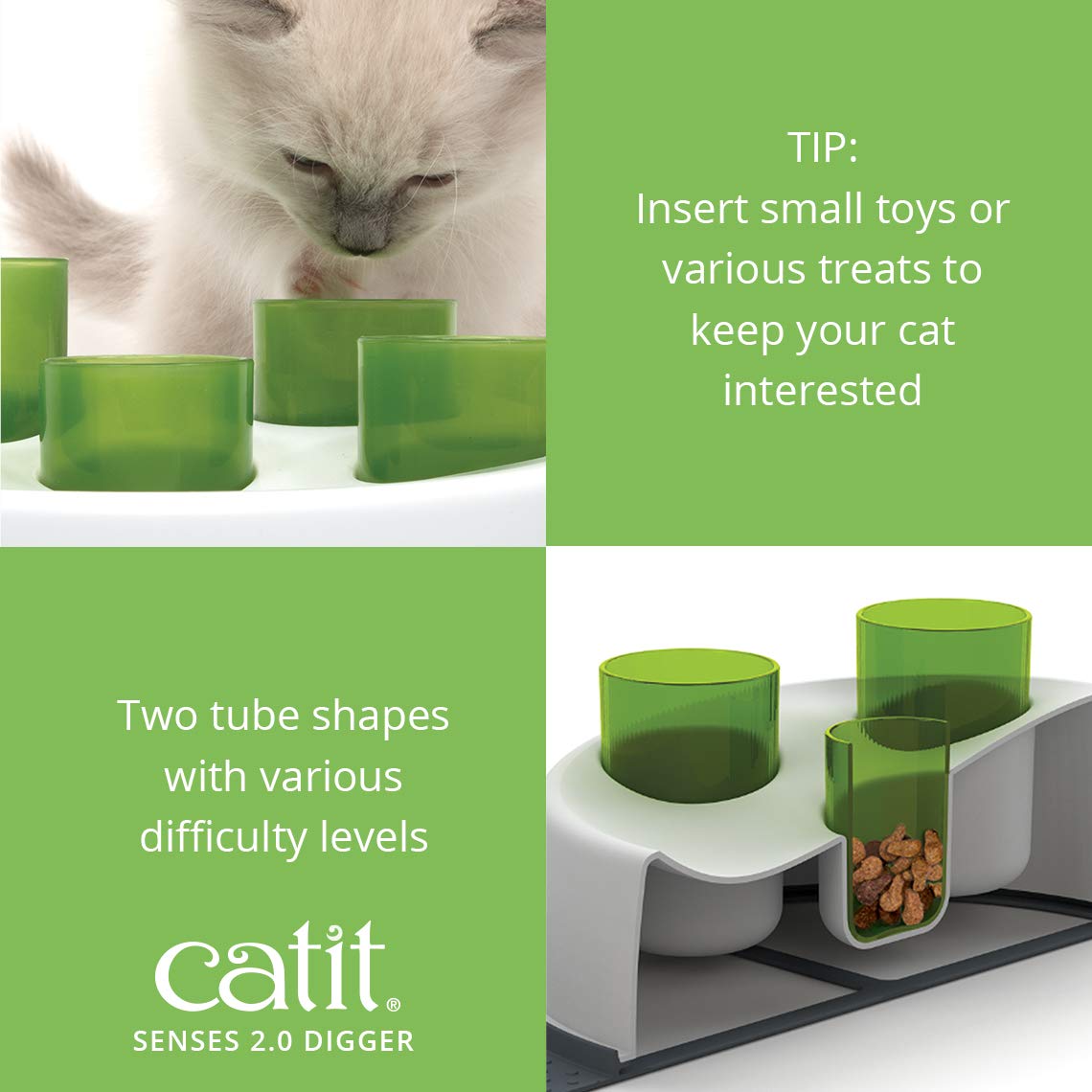 Catit Senses 2.0 Digger Interactive Slow Feeder - Turn Mealtime into Play Time