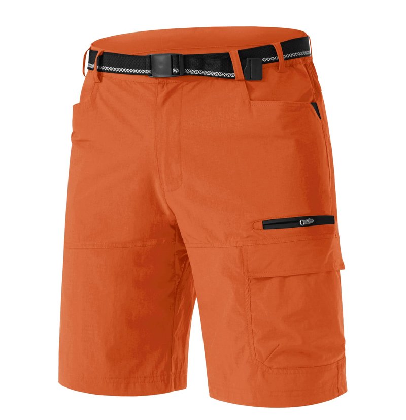 TACVASEN Mens 10" Lightweight Hiking Outdoor Cargo Travel Shorts Quick Dry Casual Breathable Fishing Dress Golf Summer Shorts Orange 38