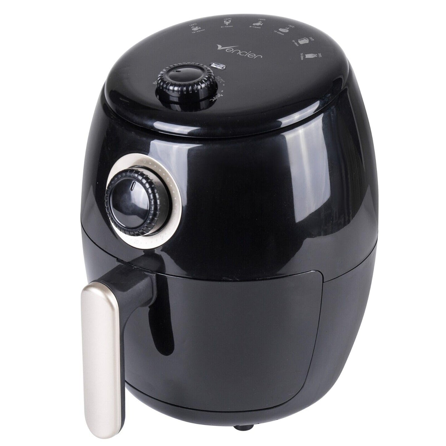 Vencier 2L Compact Air Fryer – Non-Stick Basket, 1000W, 30-Min Timer, Adjustable Temp 80–200°C, Rapid Air Circulation, Small Household & Single-Serve Cooking
