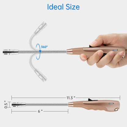 Butane Lighter Torch Long Lighter Jet Flame Windproof Lighter with Visual Fuel Window for Fireplace Kitchen Grill BBQ Camping, Pink (No Butane Included)