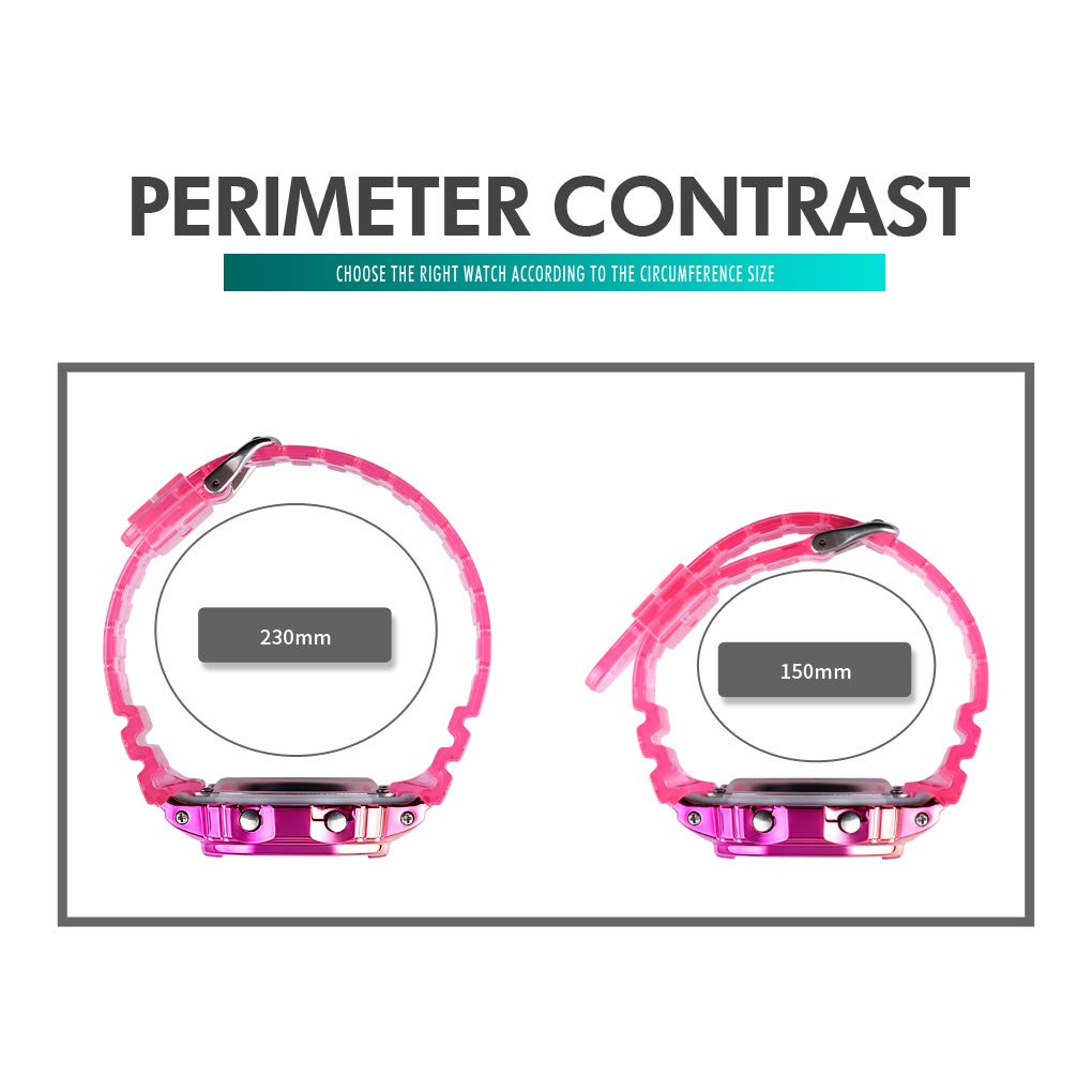 FANMIS Mens Military Multifunction Digital Watches 50M Water Resistant Electronic 7 Color LED Backlight Black Sports Watch (Y Purple)