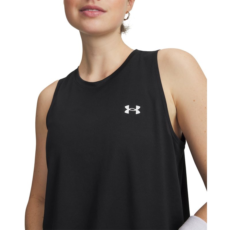 Under Armour Womens Tech Tank Top, (001) Black / / White, Large