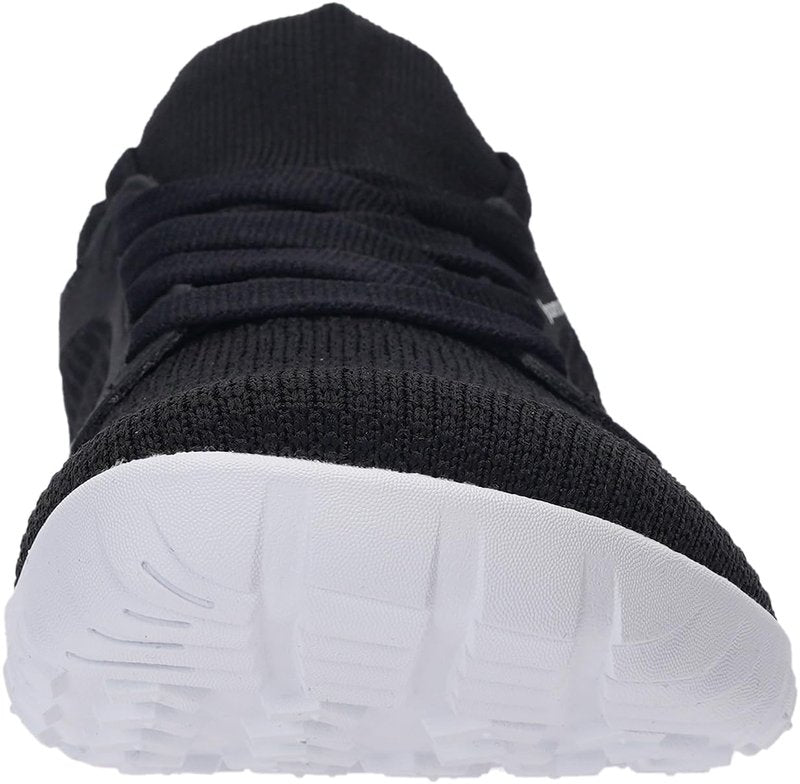 Joomra Women's Wide Minimalist Barefoot Shoes | Wide Toe Box Fashion Sneakers | Zero Drop Grippy Sole Black White Size 7.5-8