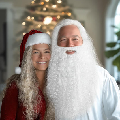 HOMELEX White Wizard Beard And Wig - Halloween Funny Father Time Costume Accessory for Adults