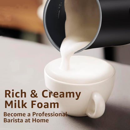 Electric Milk Frother, 4-in-1 Milk Frother and Milk Steamer, 430ml Automatic Hot & Cold Foam Maker, with Touch Screen, Perfect for Hot Chocolate, Lattes, Cappuccinos, and Macchiatos