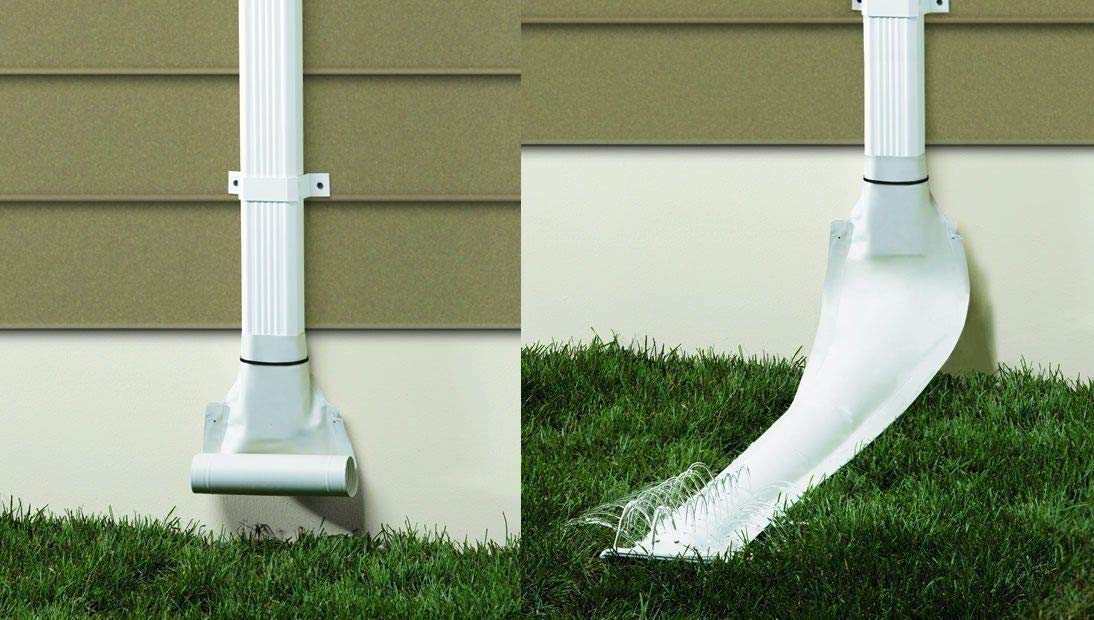 Frost King Automatic Easy-to-Install Downspout Extender for Draining Away Water, Fits All Standard Downspouts (White)