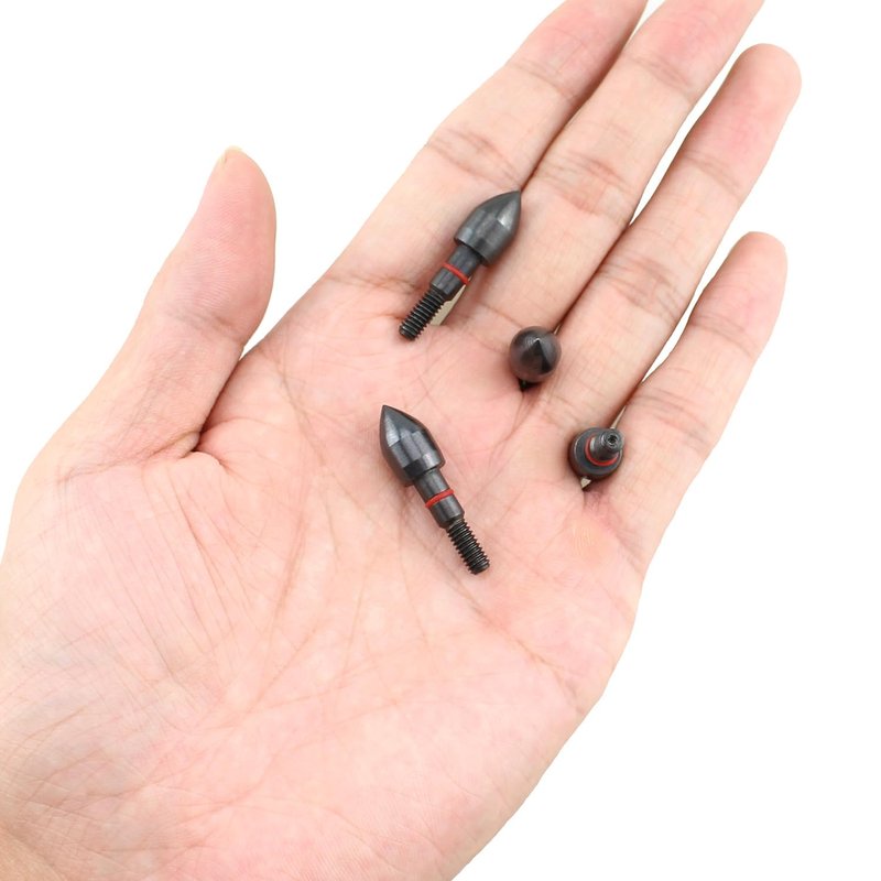 Bxian 14PCS 5/16 Inch Screw in Bullet Archery Arrow with Rubber O Ring 100 Grain Archery Accessories Metal Material for Recurve Compound Bow and Crossbow Hunting Shooting