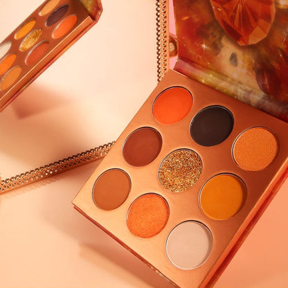 docolor Eyeshadow Palette 9Colors Orange Eyeshadow Gemstone Shadow Palettes Highly Pigmented Mattes Shimmers Smokey Glitter Cream Colorful Powder Blendable Long Lasting Waterproof Makeup Palette