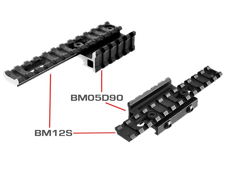 Lion Gears BridgeMount Rail Tactical Picatinny Rail, 5" Long with 12 Slots, BM12S Black